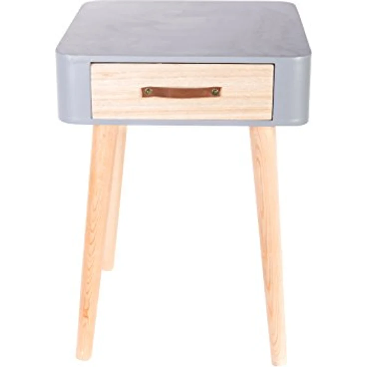 HOME DECO FACTORY Skandinavischer Nachttisch, Grau – Bild 2