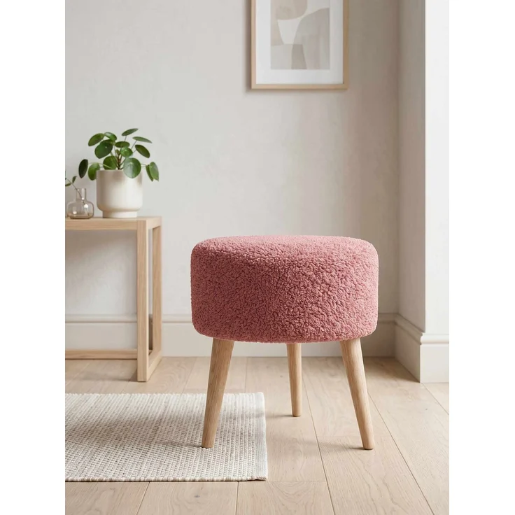 Hanah Home 'Az-Ovl-Ws - Dusty Rose' Pouffe, Altrosa, 40 x 42 x 40 cm – Bild 1