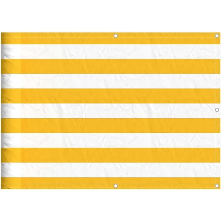 vidaXL Balkon-Sichtschutz Gelb und Weiß Gestreift 75x800 cm 42002040 – Bild 1