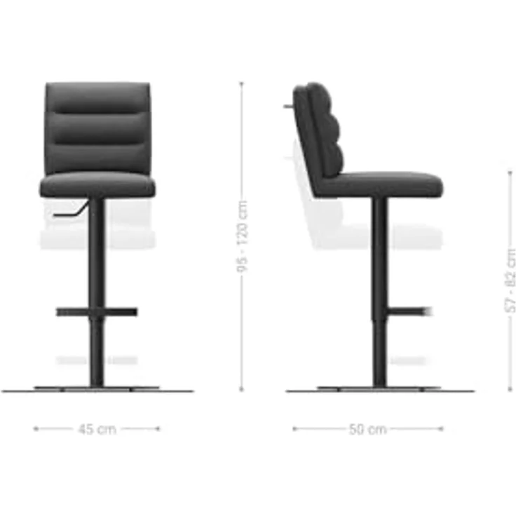 Barstuhl Pela-Flex Bouclé Soft Beige Drehfuß höhenverstellbar Metall Schwarz – Bild 7