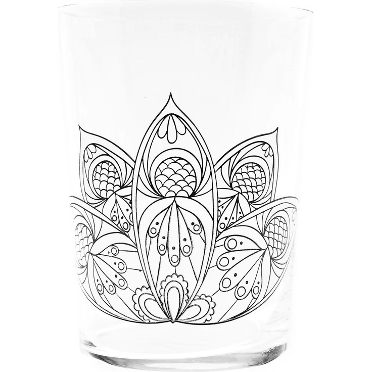 Pasabahce Mandala 1 Stück Stift Halter Organizer aus Glas mit Mandala design – Bild 1