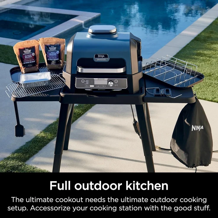 Ninja XSKCOVERXL Woodfire Premium Grillabdeckung Pro, kompatibel mit OG800- und OG900-Serien, UV- und wasserabweisend, elastischer Kordelzug für Gute Passform, leicht, ganzjähriger Schutz, 33x61 cm – Bild 5