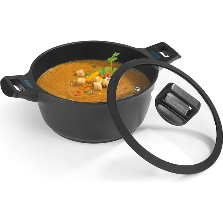 N8WERK Aluguss-Kochtopf 24 cm - N8WERK Heat Indicator - Midnight Edition – Bild 3