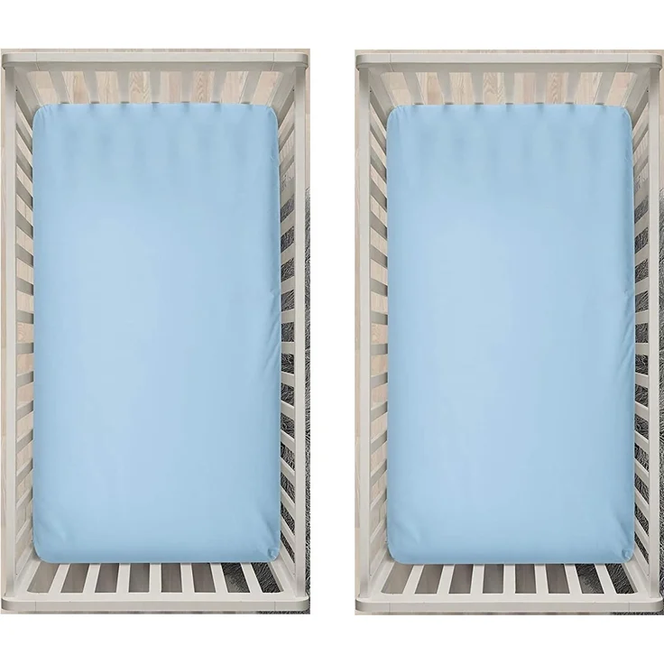 DuDu N Girlie Dicke Baumwolle Reisebett Spannbettlaken, 65x95 cm, 2-teilig, blau