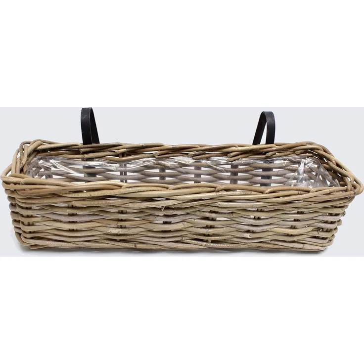 Balkonpflanzer Rattan groß Blumenkasten Pflanzkorb Pflanzschale Blumentopf