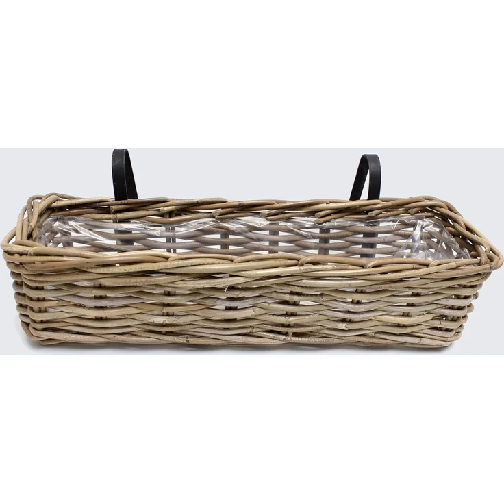 Balkonpflanzer Rattan groß Blumenkasten Pflanzkorb Pflanzschale Blumentopf – Bild 1