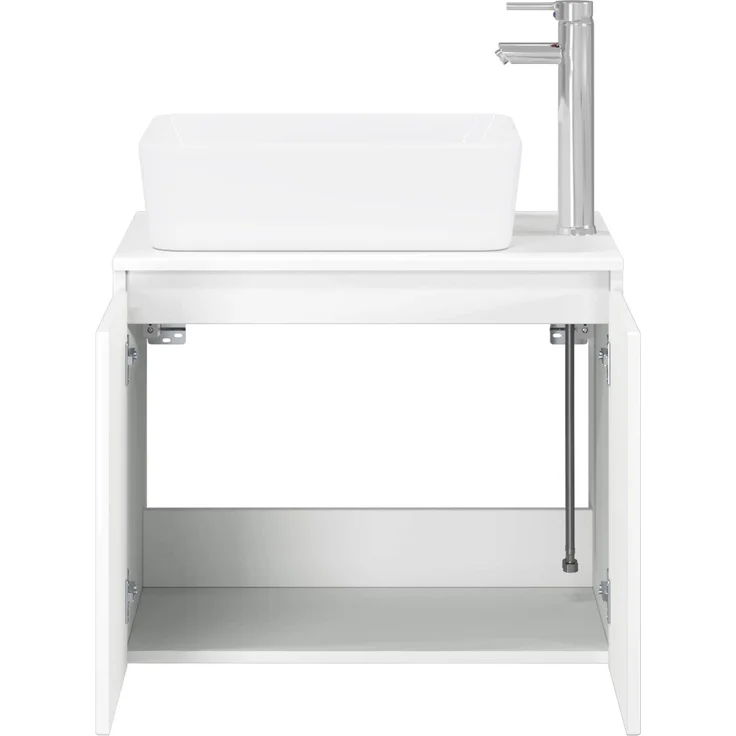 vidaXL Waschbeckenschrank Hochglanz Weiß 62,5 x 44,5 x 80 cm 3404334 – Bild 3