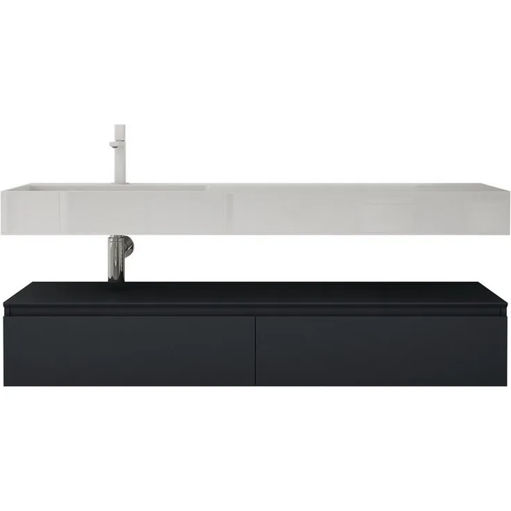 doporro Waschbeckenunterschrank Badmöbel Set Holzstruktur Schubladen Unterschrank Soft-Close MDF UP