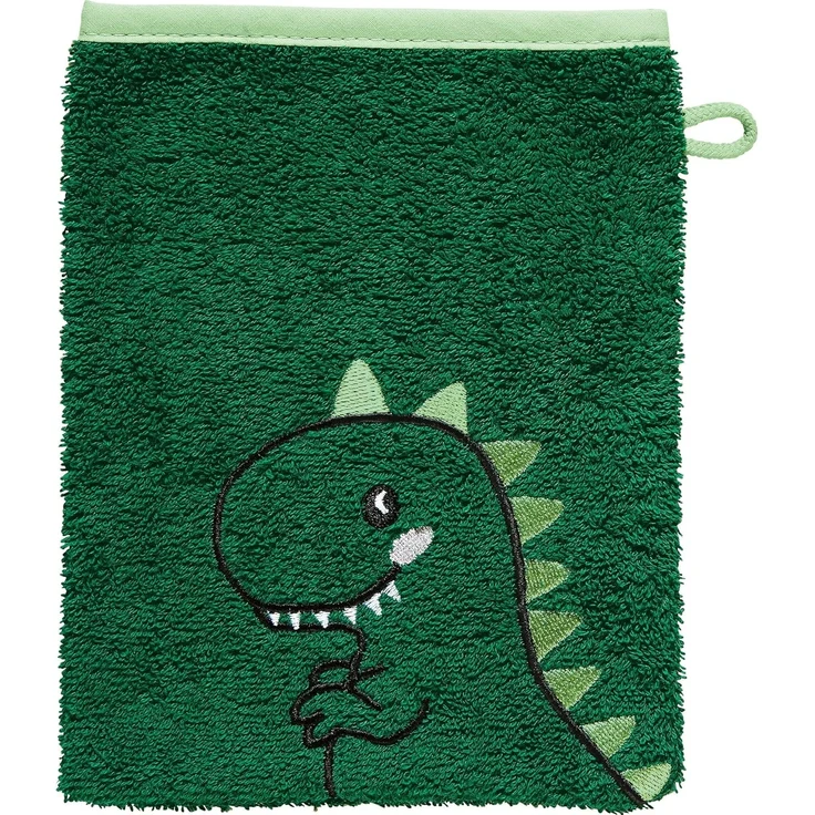 Erwin Müller Waschhandschuh Kinder-Waschhandschuh "Dino" 2er-Pack, (2-St), Walk-Frottier Uni – Bild 5
