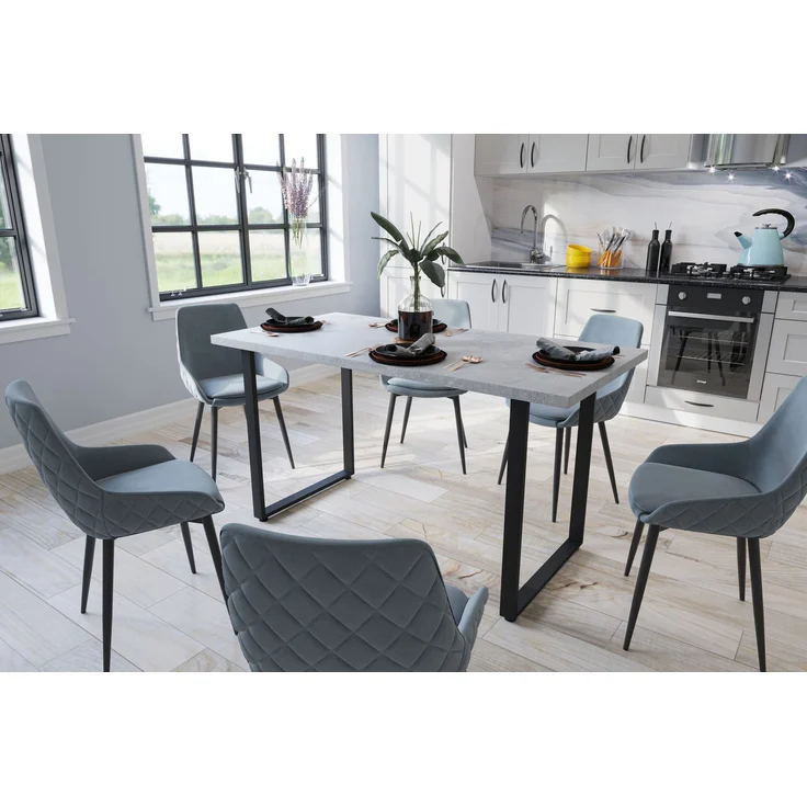 Shefa Esstisch Seattle 140 cm Betonoptik Grau - Modernes Design – Bild 5