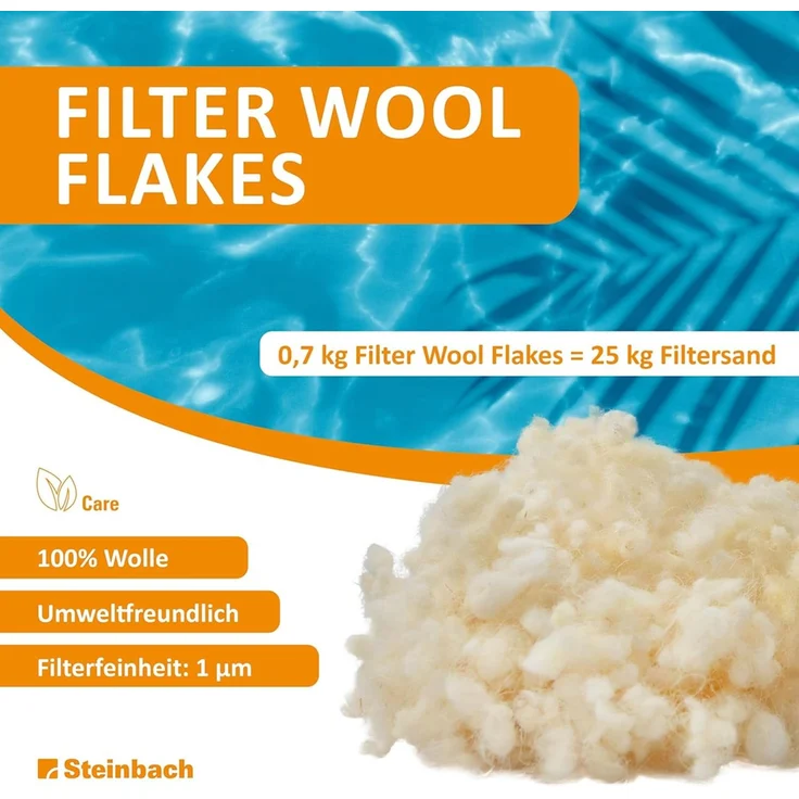 Steinbach | Filter Wool Flakes | 1400 g | ersetzt 50 kg Filtersand | 100% Schurwolle | Kompatibel mit Allen handelsüblichen Sandfilteranlagen | Salzwasser geeignet – Bild 4