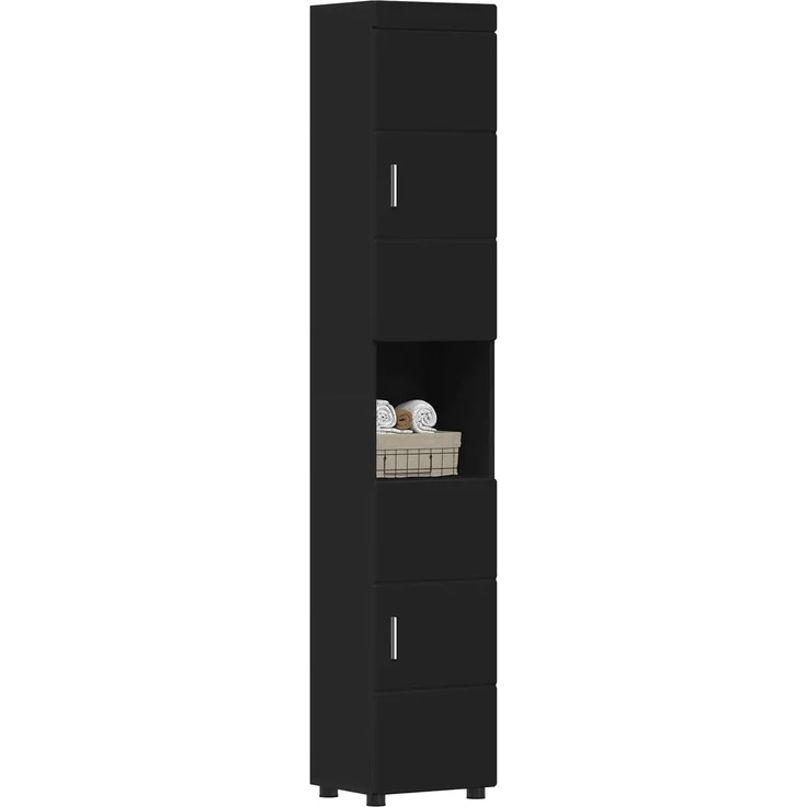 vidaXL Badezimmerschrank-Set TULUM Schwarz 37 x 31,5 x 203 cm 880352 – Bild 3