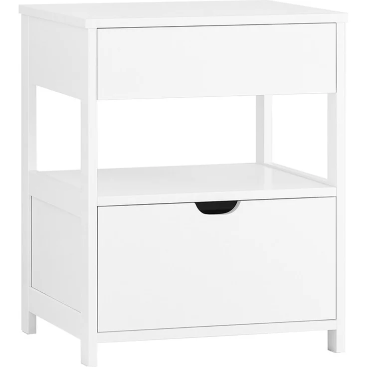 SoBuy FRG258-II-W Nachttisch, MDF, Lackiert, Weiß, 45 x 55 x 38 cm – Bild 1