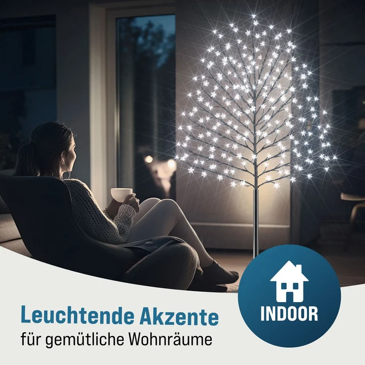 MONZANA® Kirschblütenbaum 2er Set 220 cm 220 LED Kaltweiß – Bild 8