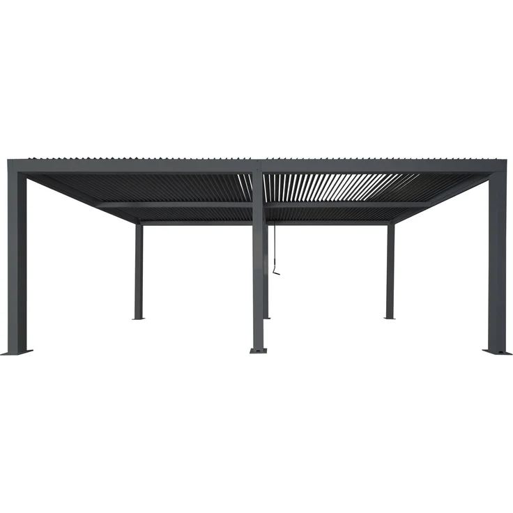 Mendler 'HWC-L46' Pergola, Regenrinne sturmfest, Aluminium anthrazit, 3x6 m – Bild 9