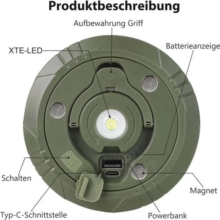 PRIISF Lichterkette Camping lichterkette Party, LED Camping Lichterkette Aufrollbar, Wiederaufladbar über USB, Tragbare Campinglampe für Camping, Garten – Bild 4