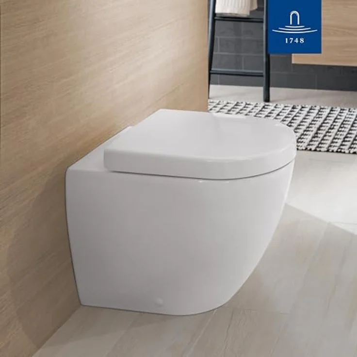 Villeroy & Boch Subway 2.0 WC-Sitz, Toilettendeckel mit komfortabler Breite, abnehmbarer Toilettensitz aus bruchsicherem Duroplast, Klodeckel Original Ersatzteil, oval, Weiß Alpin, glänzend – Bild 6