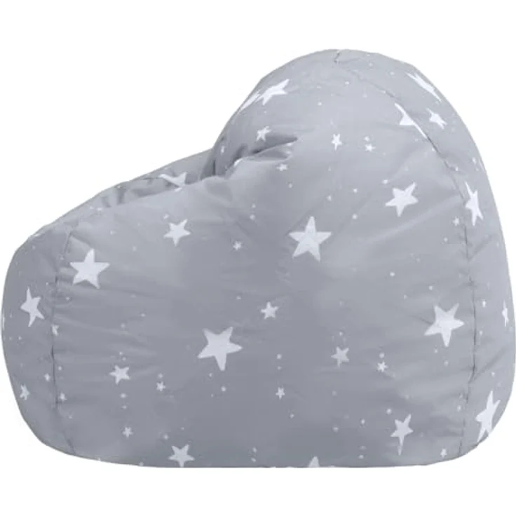 Icon Sterne Sitzsack Kinder, Grau, Gewebter-Stoff, Sitzsack mit Füllung, Bequemer Kinder Sessel, Kuschelsessel, Lese Sessel, Schlafzimmer, Kinderzimmer, Spielzimmer – Bild 7