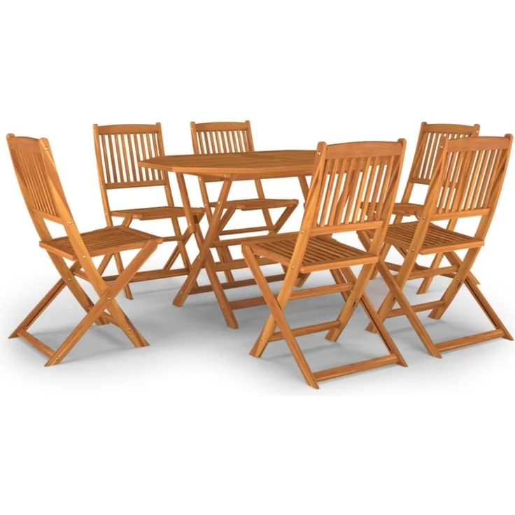 vidaXL 7-tlg. Garten-Essgruppe Massivholz Akazie 3086999 – Bild 6