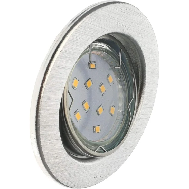 TRANGO LED Einbauleuchte, Dimmfunktion, 6er Set 6729-069MOSD LED Einbaustrahler in Aluminium gebürstet Rund incl. 6x 5 Watt 3 Stufen dimmbar Ultra Flach LED Modul 3000K warmweiß, Warmweiß, Deckenspot, Einbauspot, Deckenleuchte – Bild 4