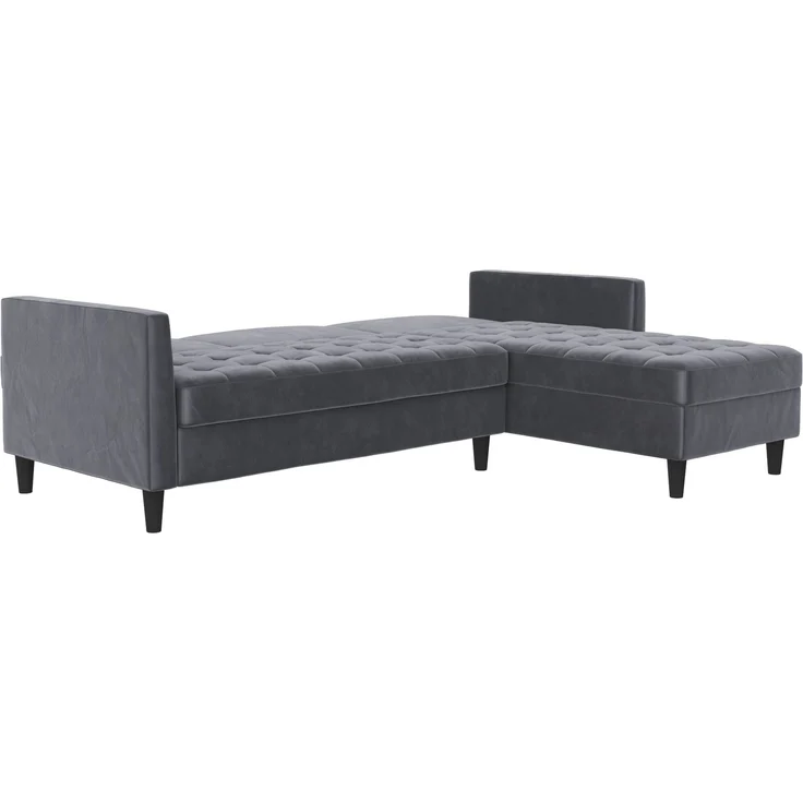 Schlafsofa >Palermo< in Anthrazit, Samt - 213x82x154cm (BxHxT) – Bild 7