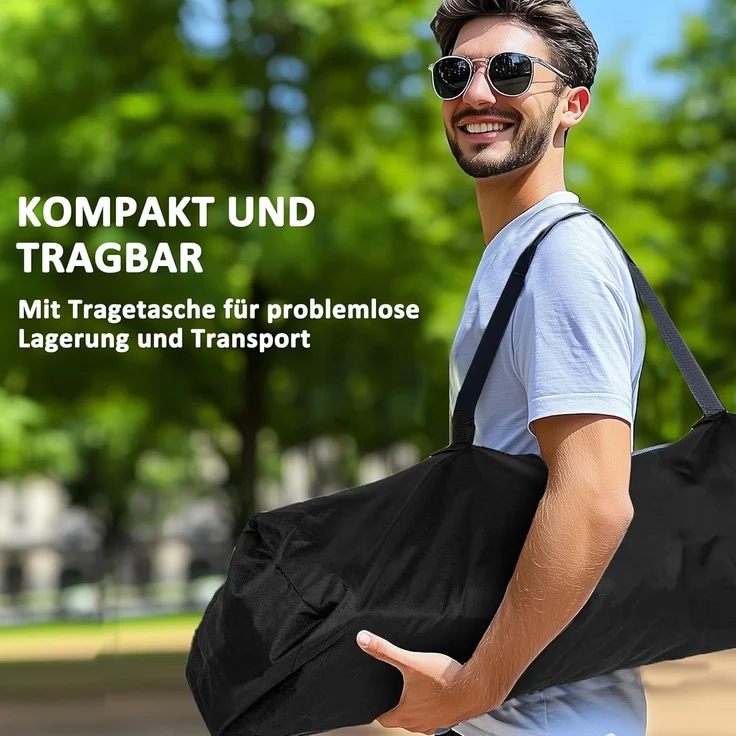 Outsunny Campingstuhl mit Armlehnen Getränkehalter Kopfstütze Kühltasche (2er Set Faltstuhl, 2 St), bis 120kg belast, gepolstert, für Garten, Camping – Bild 7