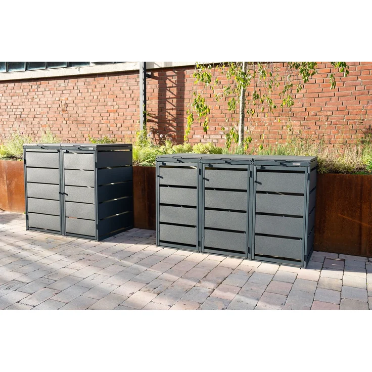 MBOX24 Classic Mülltonnenbox für 1 Mülltonne (240L) aus verzinktem Stahl, 1er Metall Mülltonnenverkleidung in Anthrazit, robust & wetterfest – Bild 6