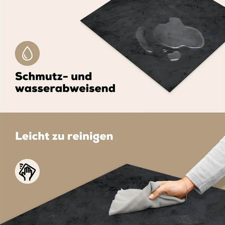 MuchoWow Herd-Abdeckplatte Grau - Zement - Beton - Industriell - Druck, Vinyl, (1 tlg), Küche Herdabdeckplatte Ceranfeld Vinyl Einteilig, 59x52 cm – Bild 4