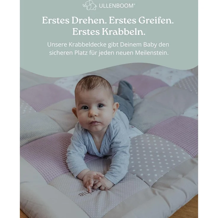 Krabbeldecke Krabbeldecke Baby 100x100 cm Märchenwald (Made in EU), ULLENBOOM ®, Dick und weich gepolstert, Ideal als Spieldecke – Bild 3