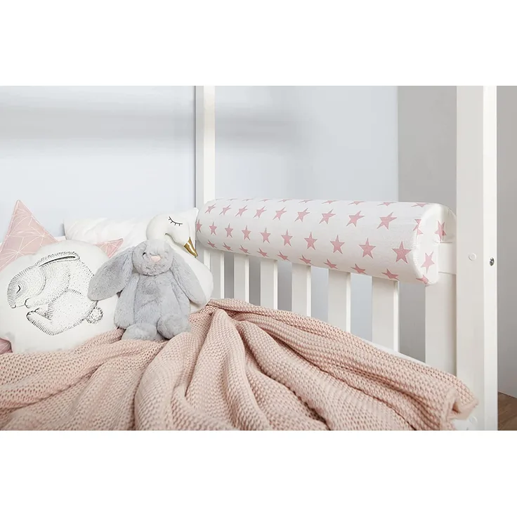 Kinderbetten-Nackenrolle mit Stern-Motiv - stern-weiß