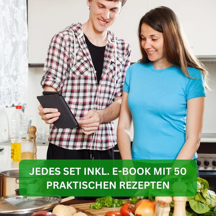 Thiru Salatschüssel 6 Teilig 0,6L/1,3L/2,5L/4,4L - mit Deckel, Seiher, Salatbesteck, (8-tlg), Spülmaschinenfest – Bild 8