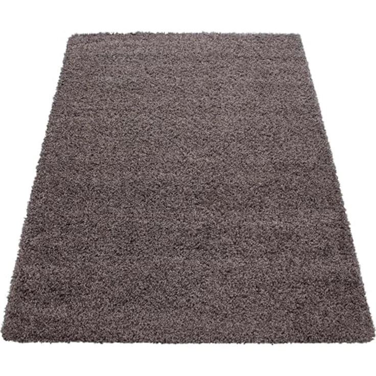 Carpetsale24 Shaggy Hochflor Teppich 60x110 cm Taupe weich flauschig modern einfarbig Für Flur oder kleine Räume für Wohnzimmer Schlafzimmer Flur – Bild 2