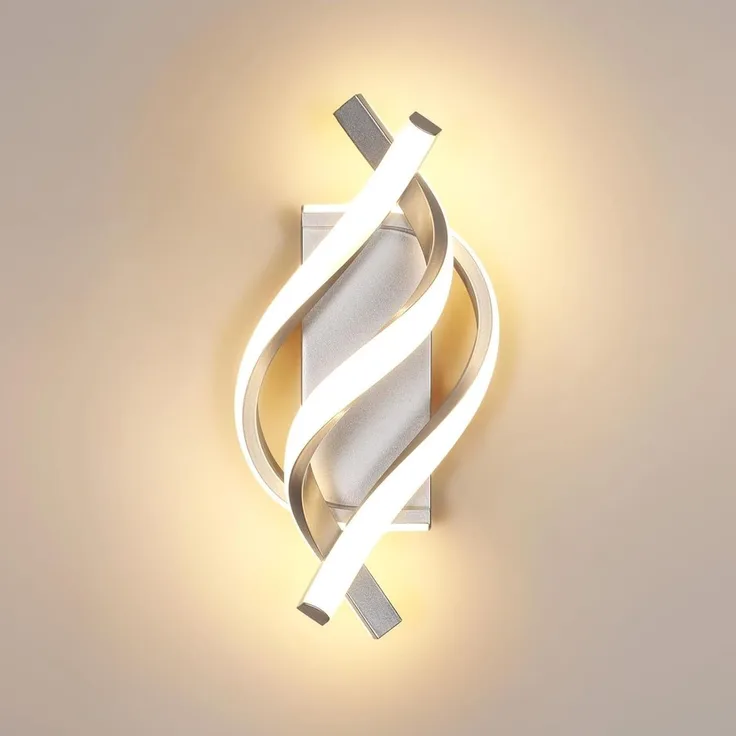 Comely Wandleuchte LED Innen, 22W 2500LM Moderne Wandlampe Innen Silber, Kreative Minimalistische Wandbeleuchtung LED für Wohnzimmer Korridor Treppen, Warmweiß 3000K