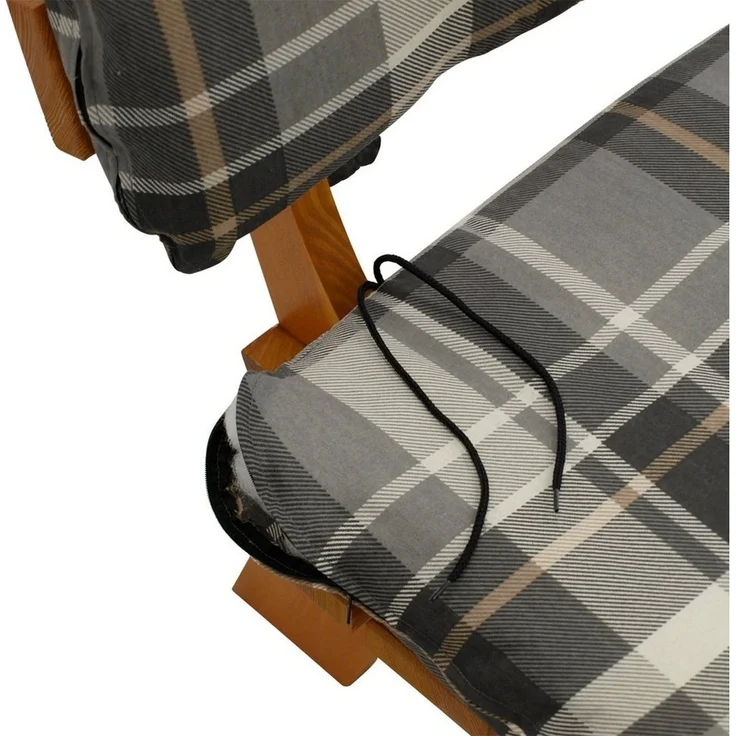 DEGAMO Bankauflage SEATTLE, (1 St), 4-sitzer 195cm, grau/beige kariert, 2-teilig mit separater Rückenlehne – Bild 2