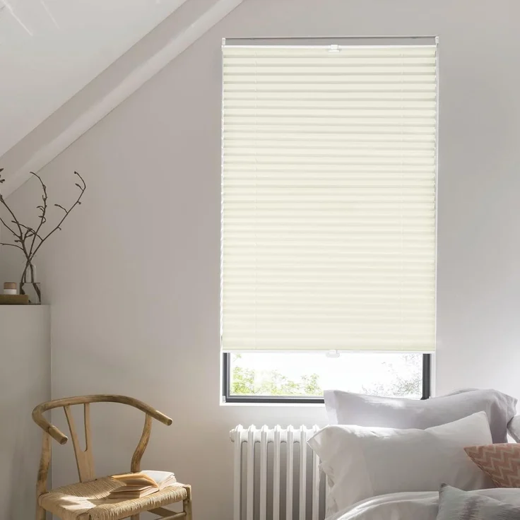Sekey Plissee Klemmfix ohne Bohren 55x120cm Faltrollo Plisseerollo Jalousie für Tür & Fenster Blickdicht Sichtschutz Sonnenschutz Fertifplissee Rollo 55 cm breit Beige – Bild 7