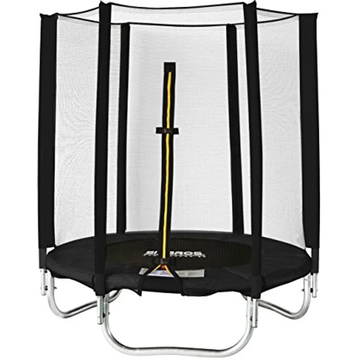 SixBros. SixJump 1,40 M Gartentrampolin Schwarz, mit Sicherheitsnetz und verzinktem Stahlrahmen, max. Belastbarkeit 80 kg