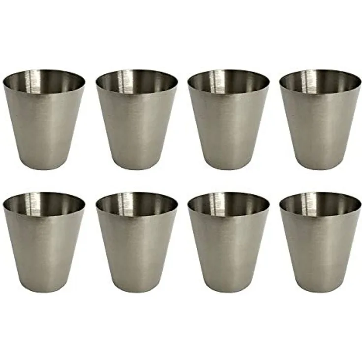 HAC24 Schnapsglas Schnapsgläser Pinnchen Shotgläser Shot Glas Stamper Schnaps-Becher, Edelstahl, 2cl oder 4cl