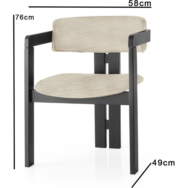 Skye Decor 'CO - 006' Stuhl, Hellgrau / Schwarz, 58 x 76 x 49 cm – Bild 3