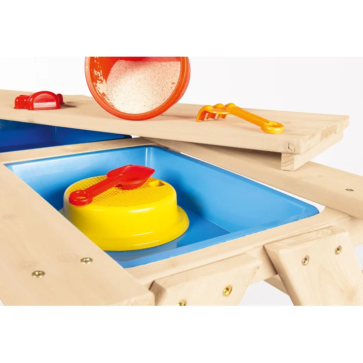 Pinolino 'Nicki für 4' Matsch-Kindersitzgarnitur, Massivholz natur, 89 x 51 x 88 cm – Bild 4