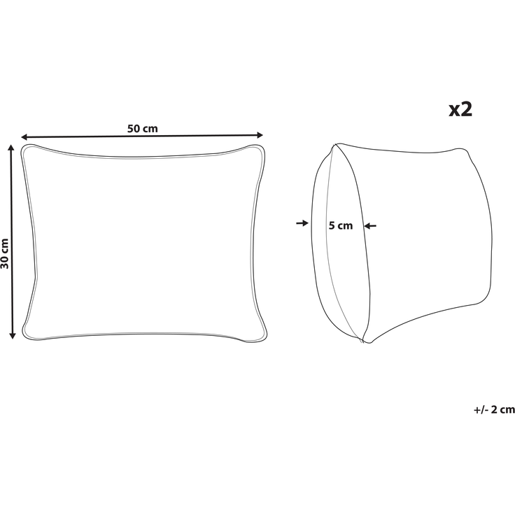 Dekokissen 2er Set MADHUCA Baumwolle 30 x 50 cm Weiß Blumenmuster – Bild 2