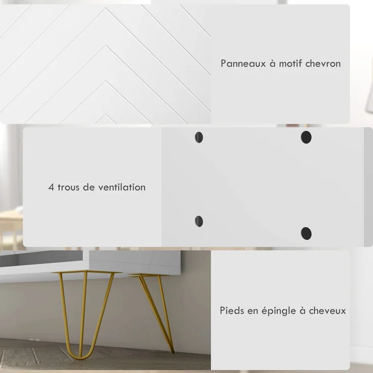 Schuhschrank mit 4 Klappen, mit verstellbarem Einlegeboden, Schuhaufbewahrung 106 x 24 x 102 cm, weiß – Bild 9