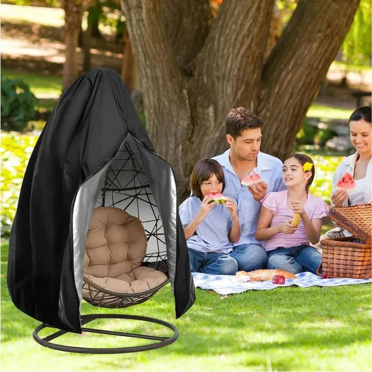 FELIXLEO Gartenmöbel-Schutzhülle 210D Hängesessel Abdeckung Wasserdicht Outdoor Wetterschutz 190x115cm (1-St) – Bild 2