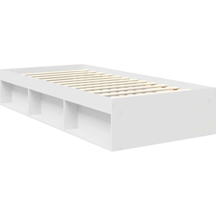 vidaXL Bettrahmen mit Kopfteil Weiß 90 x 200 cm Massives Kiefernholz 3410645 – Bild 4