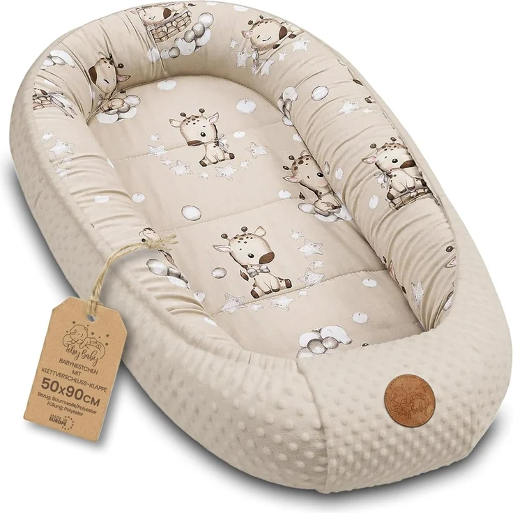Nestchen Baby - Babynestchen Neugeborene Minky Babynest für Kinderbett Vielseitiges tragbar Nest kuschelnest zubehör für babybett warm Winter coccon Giraffen
