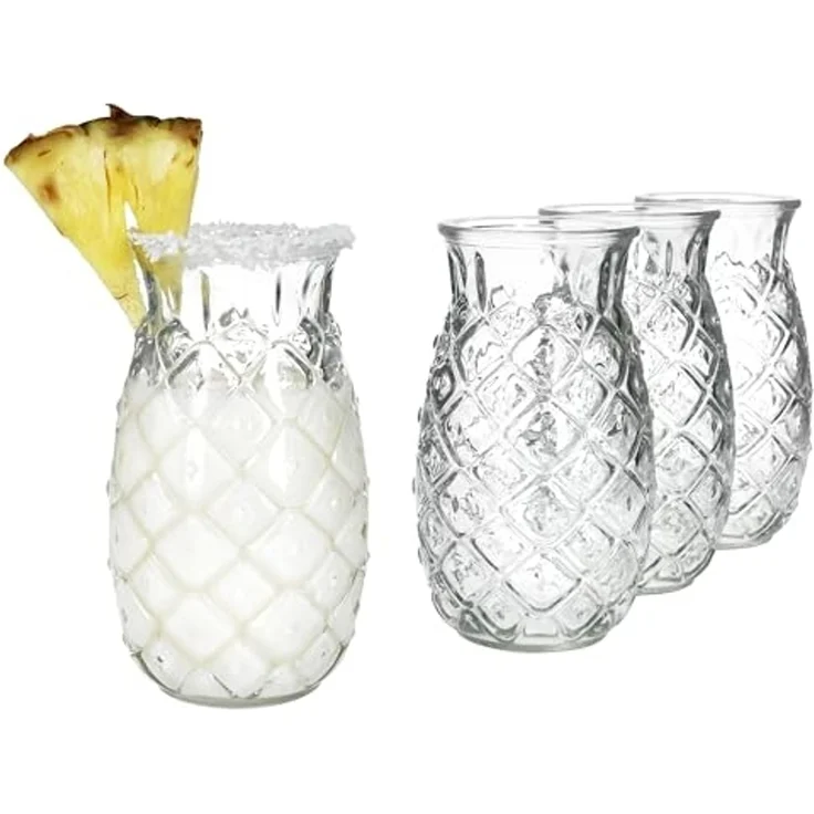 MamboCat Cocktailglas 4x Pina Ananas Gläser 400ml Cocktail-Glas transparent Longdrink Party, Glas – Bild 1