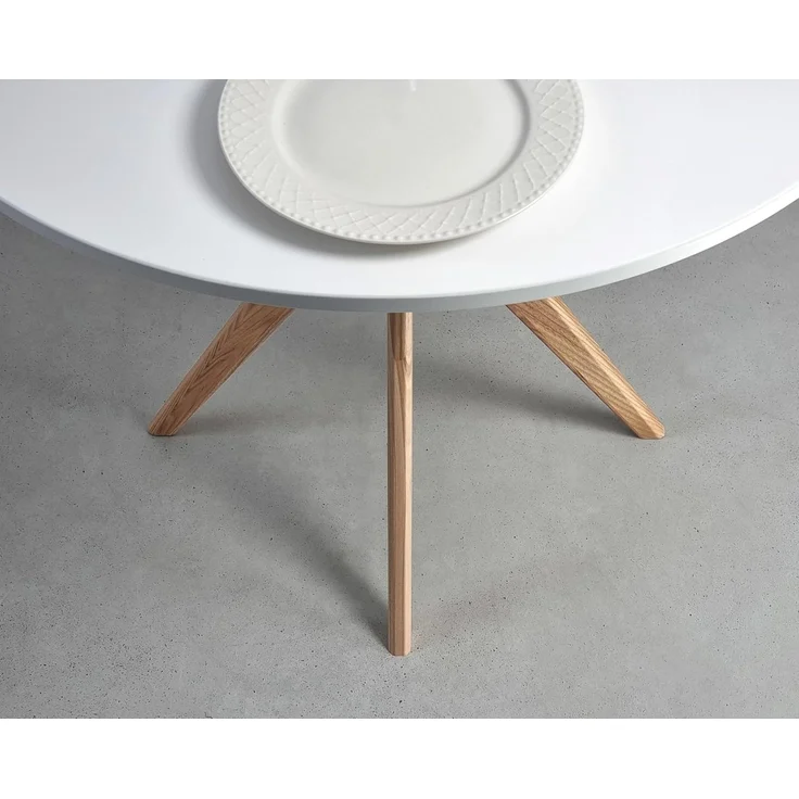 Ragaba runder Esstisch, MDF & Massives Eschenholz, Salbeigrün, Ø 70 cm – Bild 4