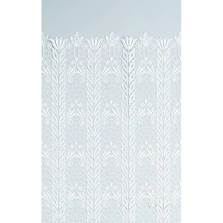 Scheibengardine Plauener Spitze - Blütenmedaillon (Bx H) 96cm * 90cm weiß – Bild 4