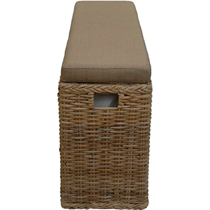 Krines Home Wäschetruhe Breite Sitzbank mit Stauraum Sitztruhe Natur-Rattan Wäschekorb Flur, Sitzbank mit Stauraum – Bild 6