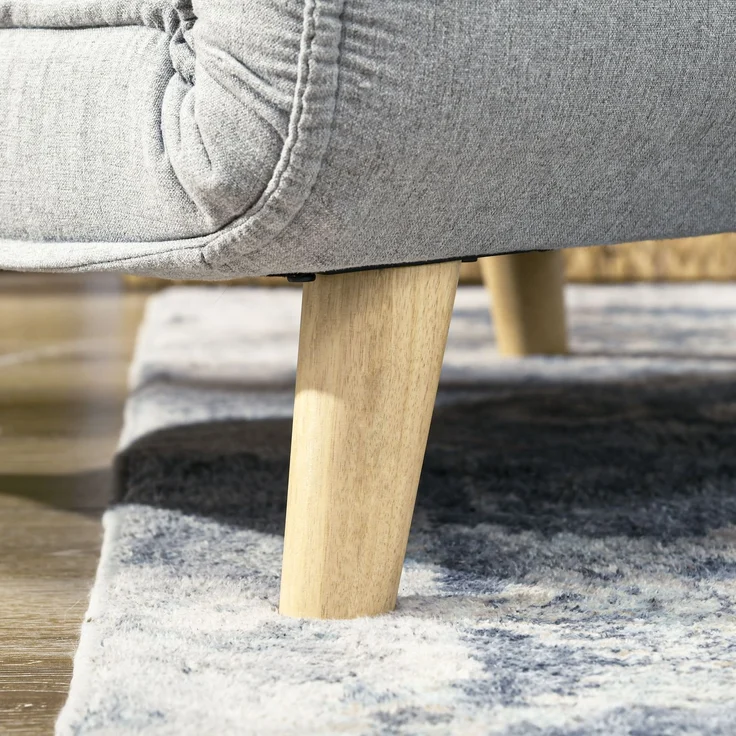 HOMCOM Relaxsessel mit Bettfunktion, verstellbare Rückenlehne, bis 150 kg Belastbar, Hellgrau, 72 x 78 x 79 cm – Bild 8