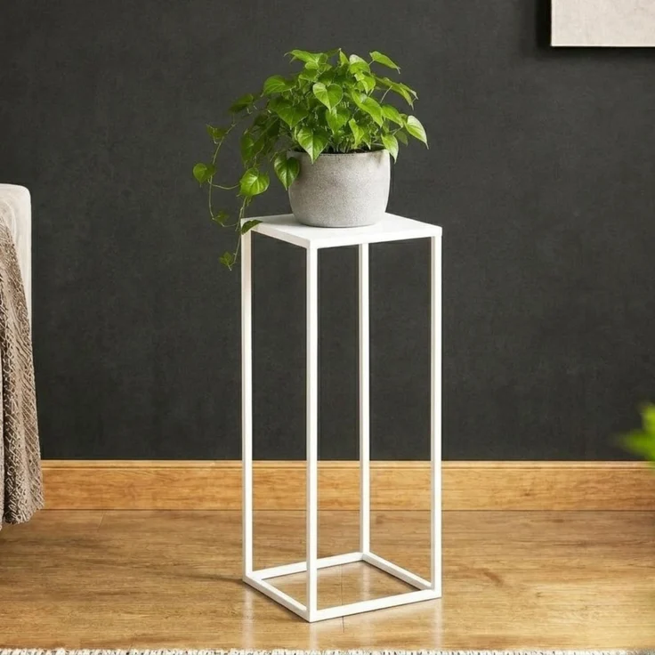 DanDiBo Blumenhocker eckig, Metall, Weiß, 1 Stück, 60 x 23 x 23 cm – Bild 1